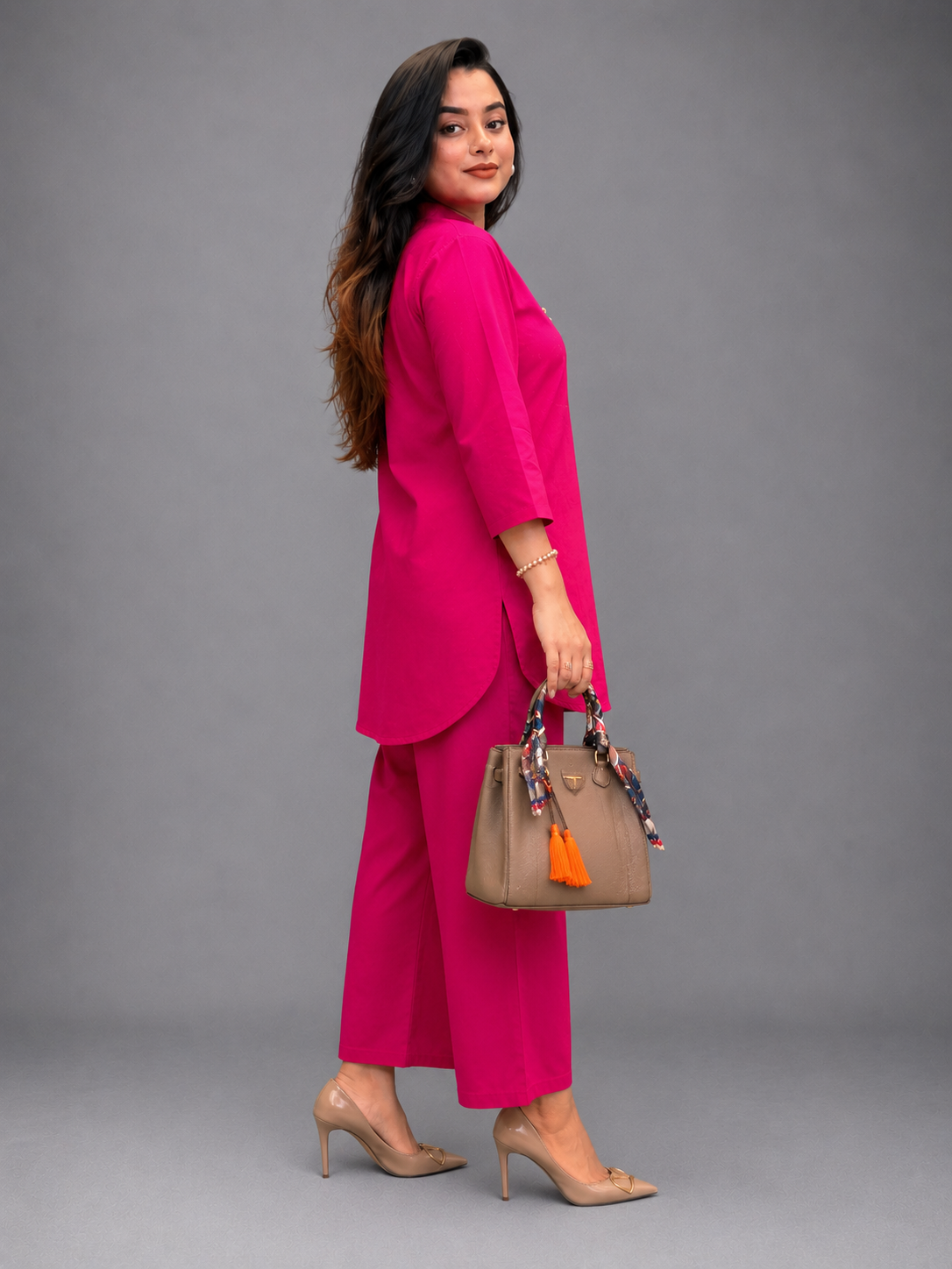 Mustard Yellow Co-Ord Set for Women – Stylish Kurta & Wide Leg Pants